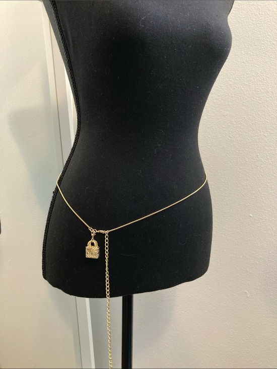 Dior Accessories - Dior Gold Chain Waist Belt with Padlock Charm